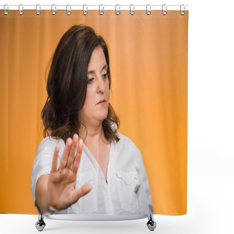 Personality  Offended, Middle Age, Grumpy Woman  Shower Curtains