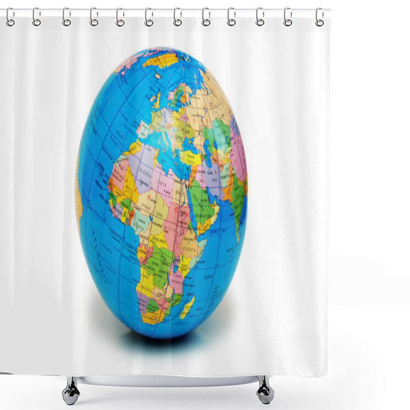 Personality  Globe Isolated On The White Backgroud Shower Curtains