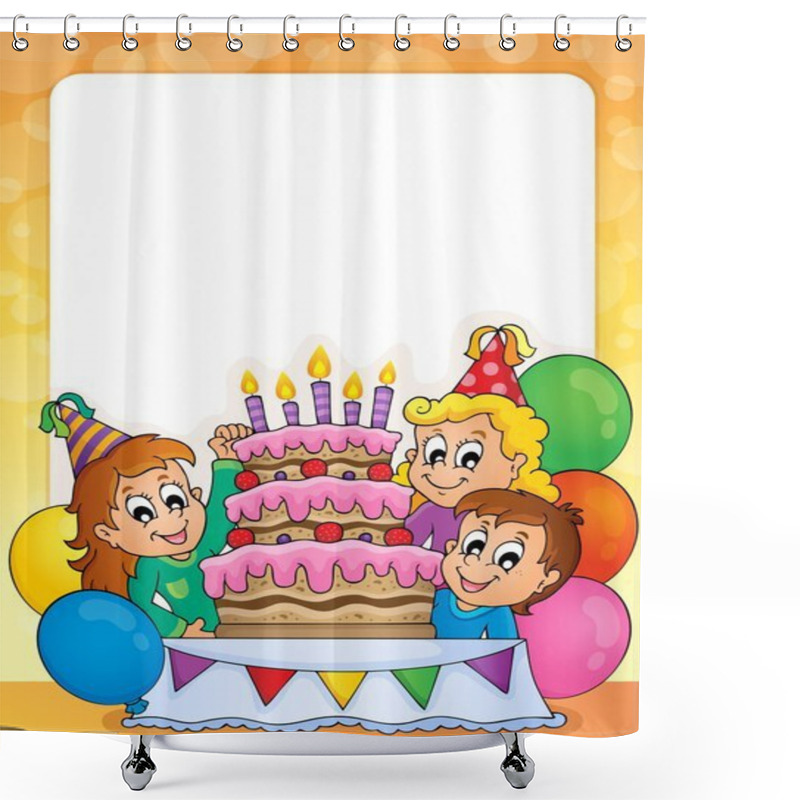 Personality  Party Theme Frame 4 Shower Curtains