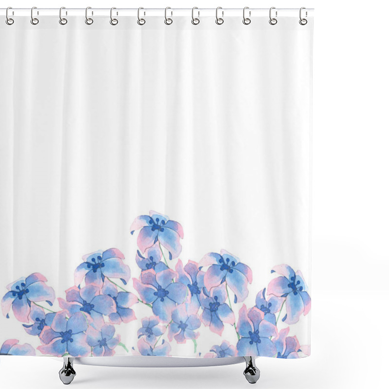 Personality  Spring Blue Flowers Shower Curtains