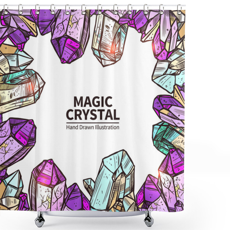 Personality  Crystals Hand Drawn Illustration Shower Curtains