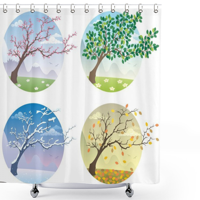 Personality  Four Seasons Shower Curtains