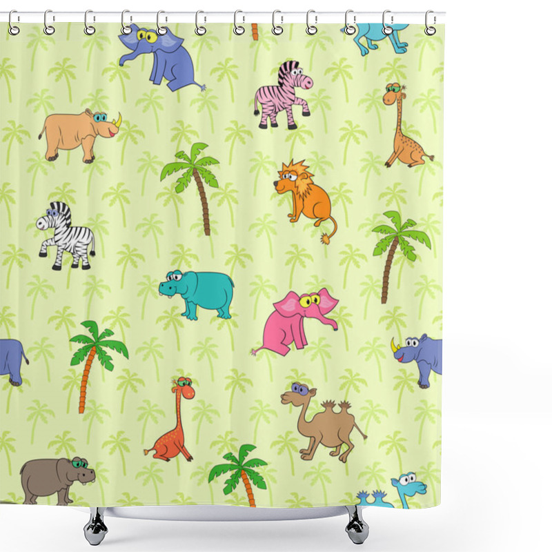 Personality  Seamless Different Animal Pattern Shower Curtains