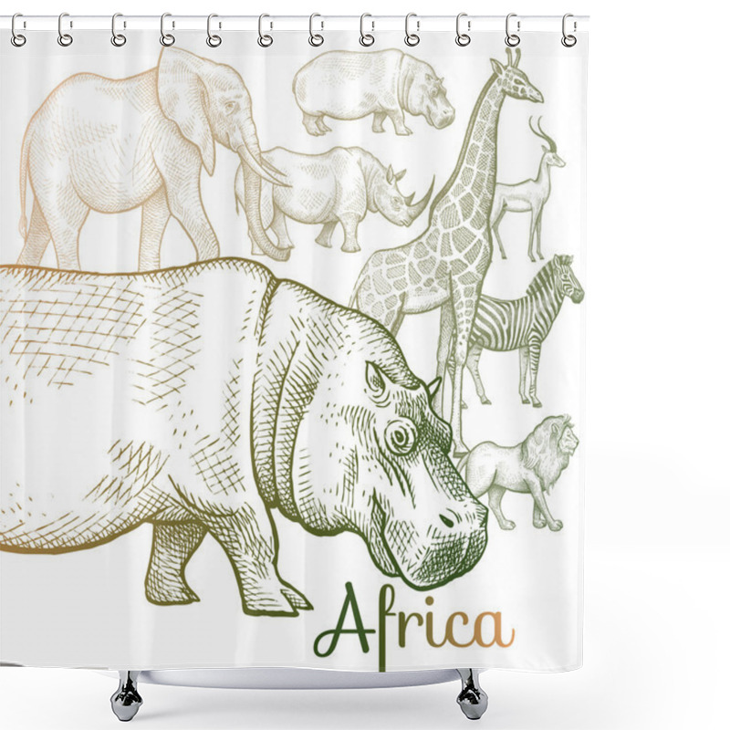 Personality  Illustration Of African Animals. Shower Curtains