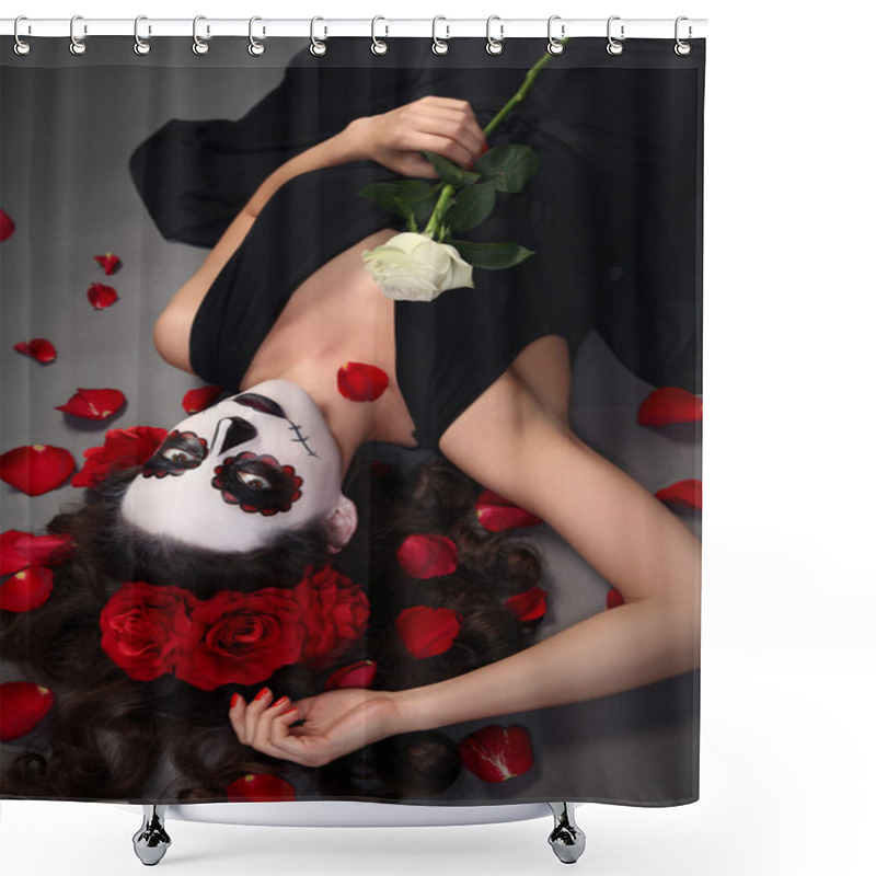 Personality  White Rose Shower Curtains