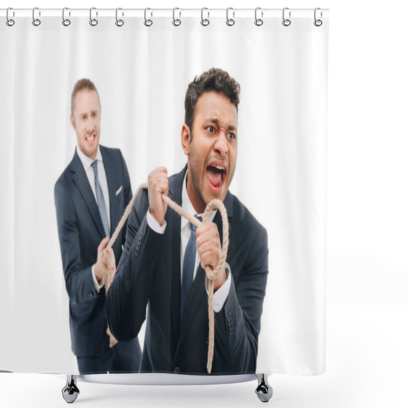 Personality  Businessman Pulling Rope Shower Curtains