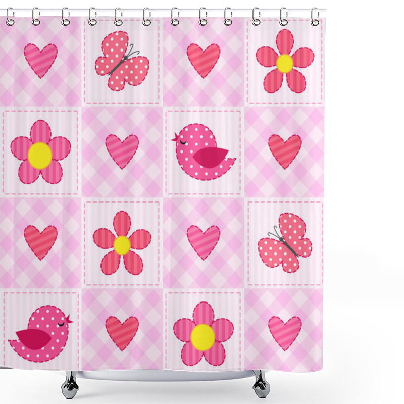 Personality  Pink Pattern Shower Curtains