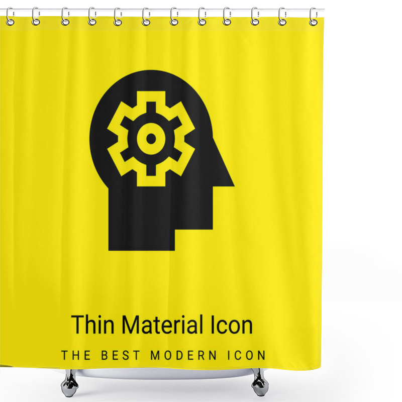 Personality  Brain Minimal Bright Yellow Material Icon Shower Curtains