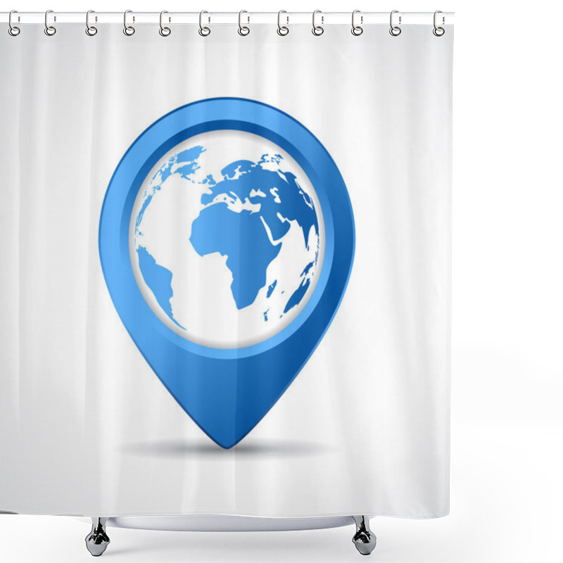 Personality  Geo Map Pin Shower Curtains