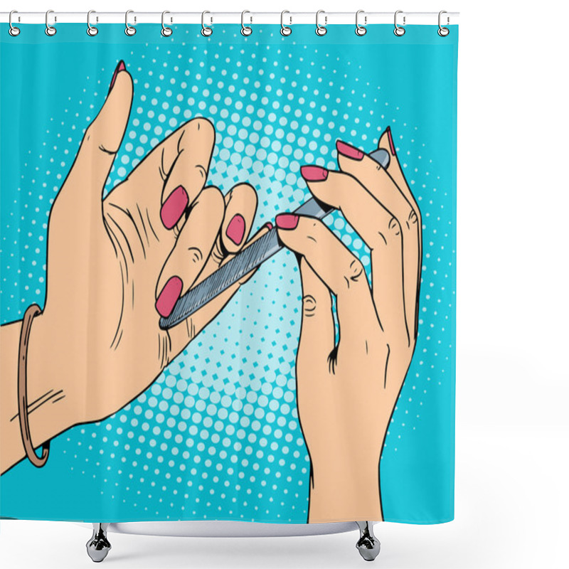 Personality  Nail Care Beauty Woman Shower Curtains