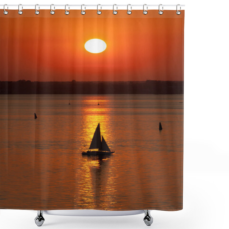 Personality  Sailing Vessel Silhouette Shower Curtains