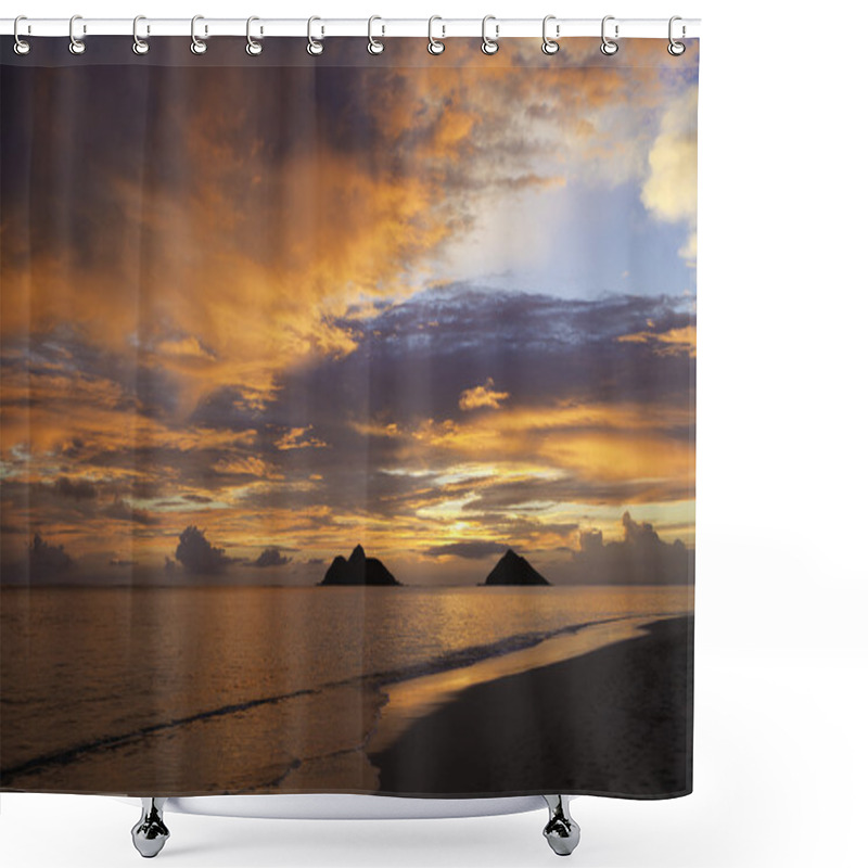 Personality  Pacific Sunrise At Lanikai Beach In Hawaii Shower Curtains