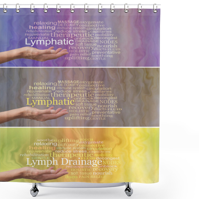 Personality  Manual Lymphatic Drainage Word Cloud X 3  Shower Curtains