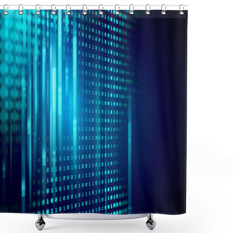 Personality  Abstract  Futuristic Infographic With Visual Data Complexity , Represent Big Data Concept, Node Base Programming  Shower Curtains