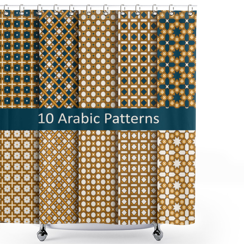 Personality  Vector Set Of Ten Traditional Arabic Seamless Vector Patterns Shower Curtains