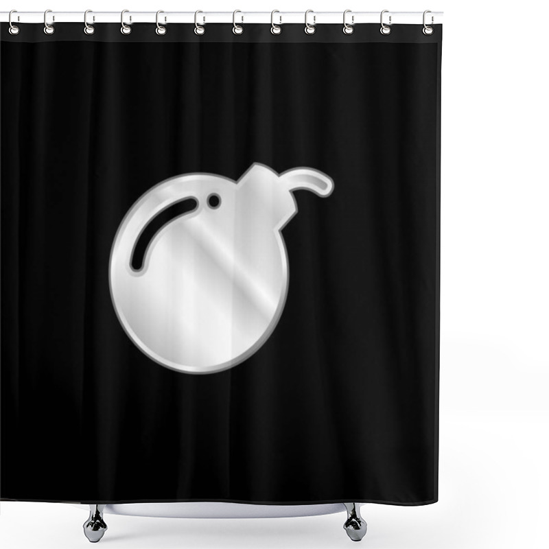 Personality  Bomb Antivirus Danger Symbol Silver Plated Metallic Icon Shower Curtains