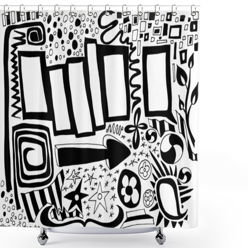 Personality  Random Doodles - XXXL Shower Curtains