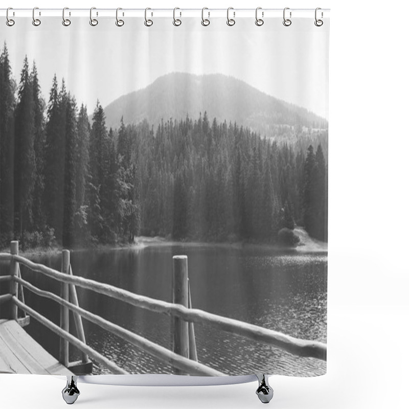 Personality  Black And White Landscape Shower Curtains