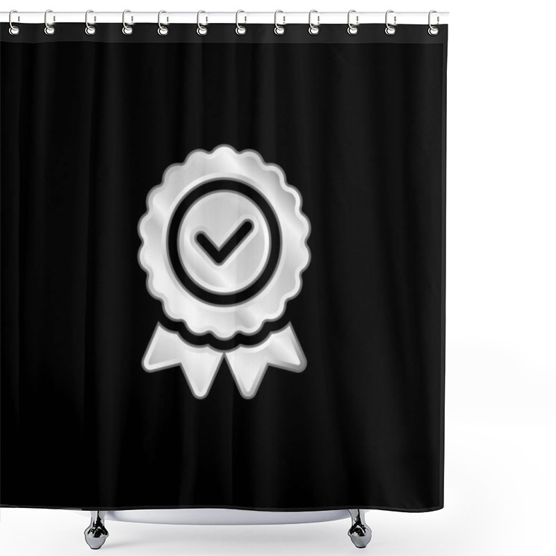 Personality  Badge Silver Plated Metallic Icon Shower Curtains