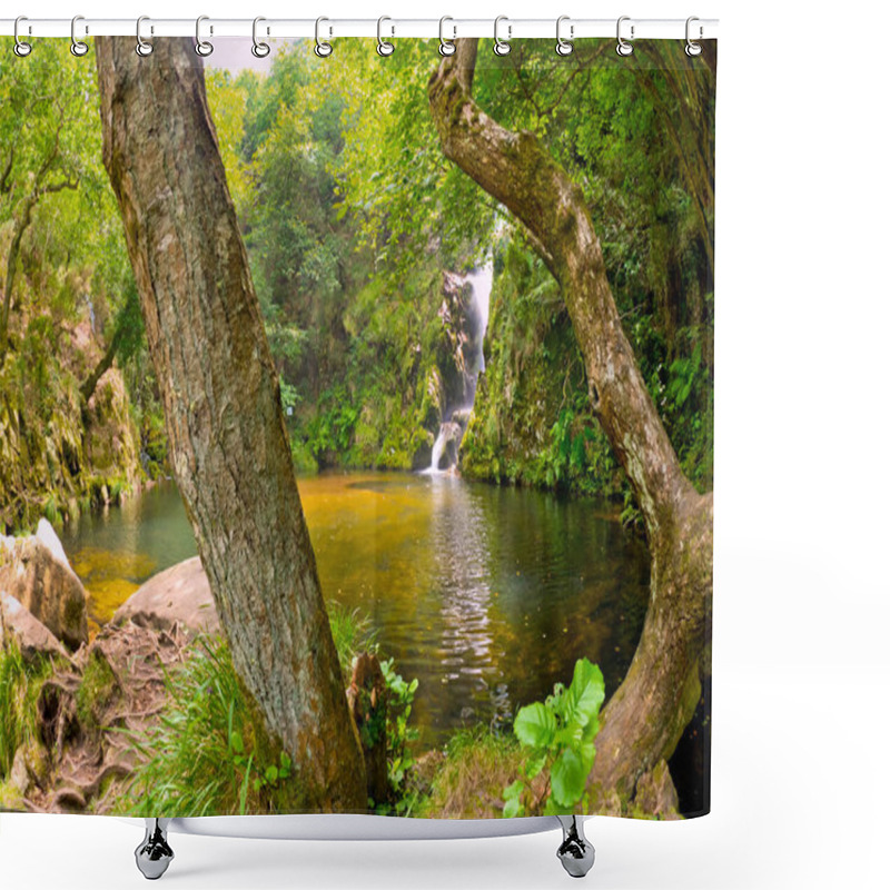 Personality  Waterfall Of Pozo Da Ferida, Viveiro, Lugo, Galicia, Spain, Europe Shower Curtains