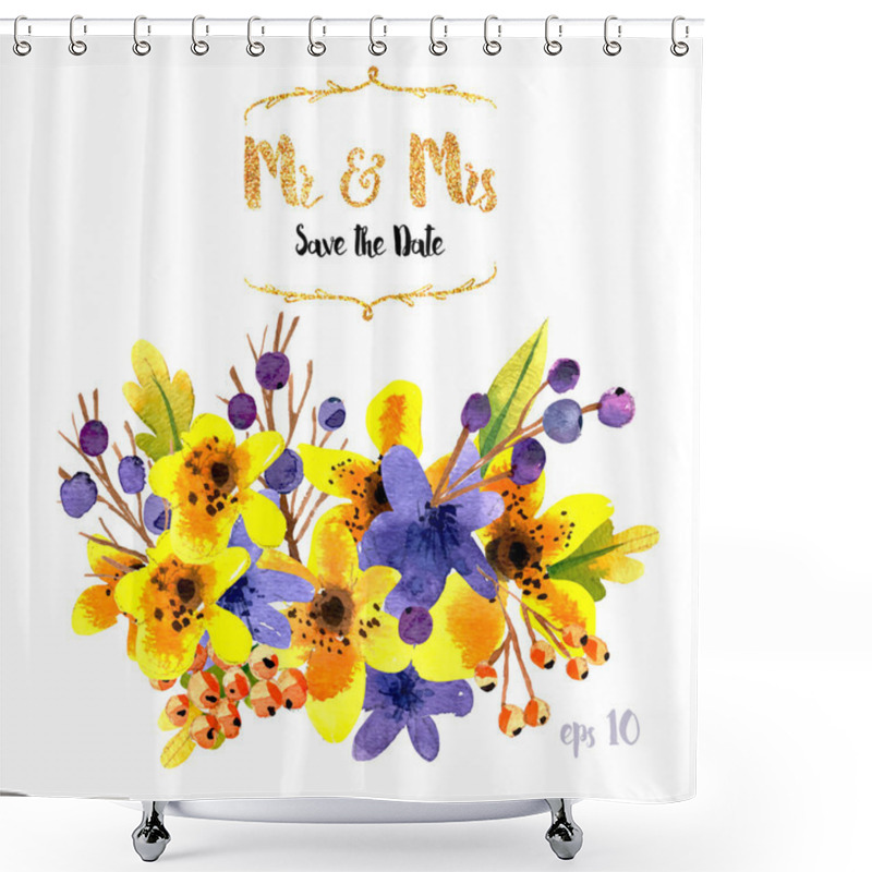 Personality  Collection Of Painted Flowers Shower Curtains