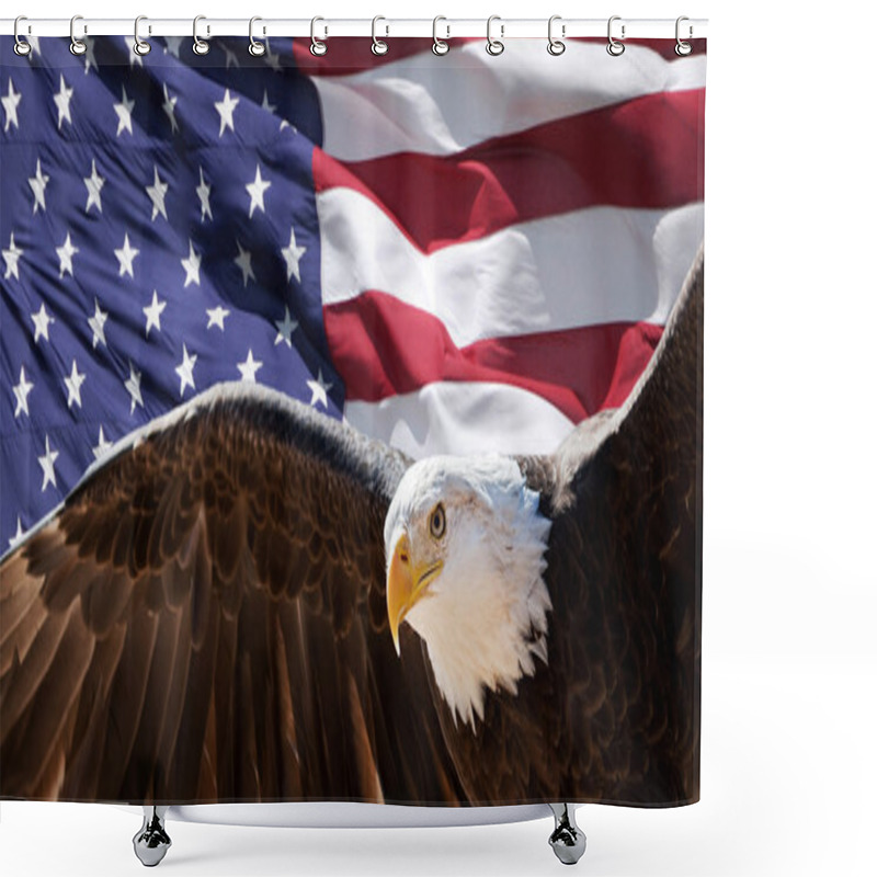 Personality  Patriotic Eagle In Flight Shower Curtains