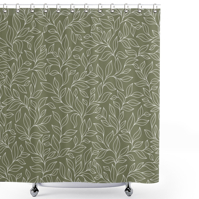 Personality  Beautiful Spring Leaves Seamless Pattern Shower Curtains