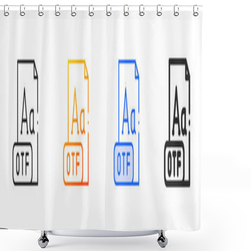 Personality  Otf Icon.Thin Linear, Gradient, Blue Stroke And Bold Style Design Isolated On White Background Shower Curtains