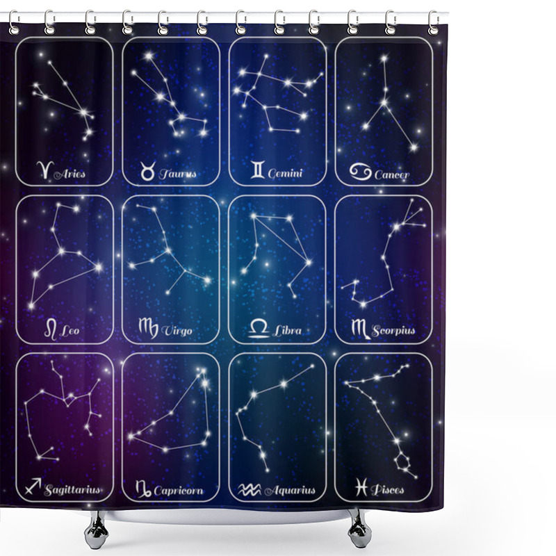 Personality  Zodiac Sign Constellations Banners  Shower Curtains