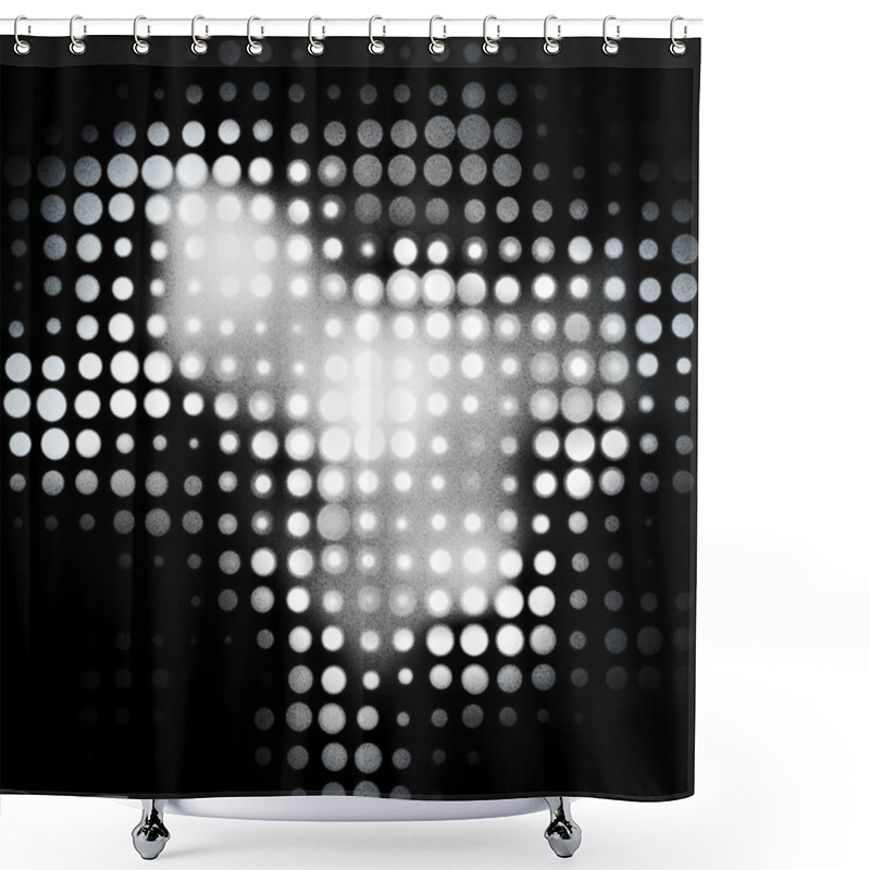 Personality  Black Background With Shone White Apertures Shower Curtains