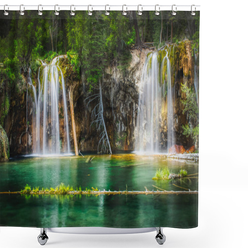 Personality  Serene Hanging Lake Waterfalls Shower Curtains