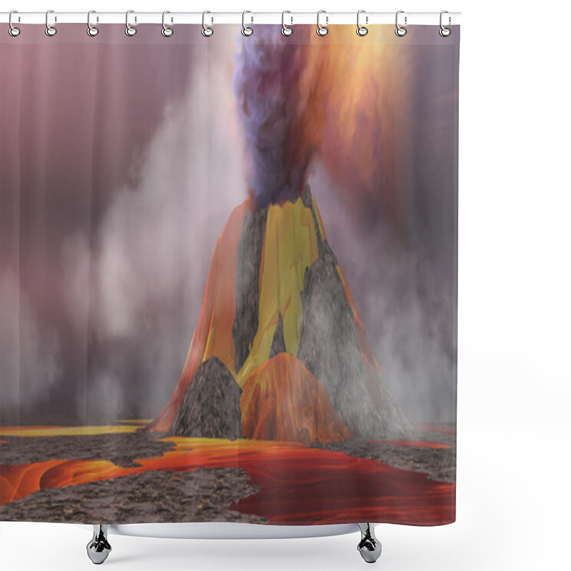 Personality  Volcanic Lands Shower Curtains