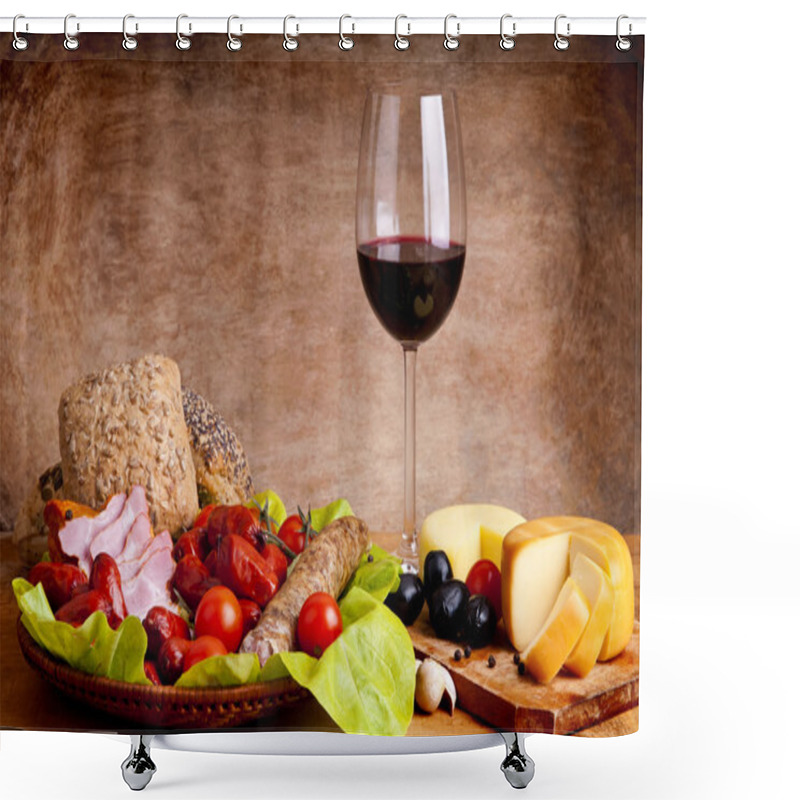 Personality  Traditional Food And Wine Shower Curtains