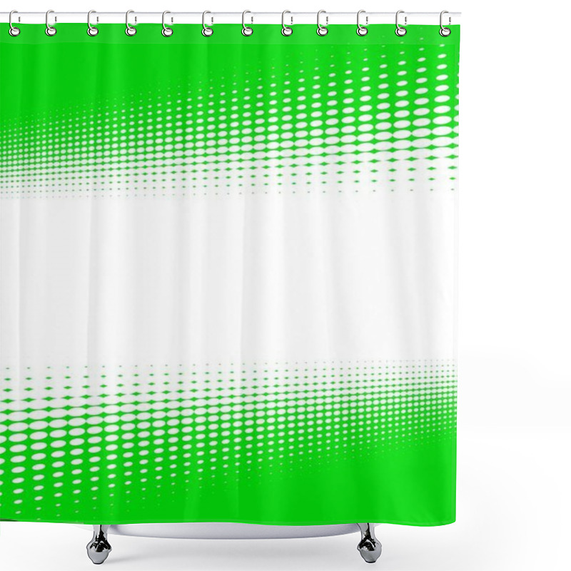 Personality  Green Background Frame With Transition Of Dots Shower Curtains