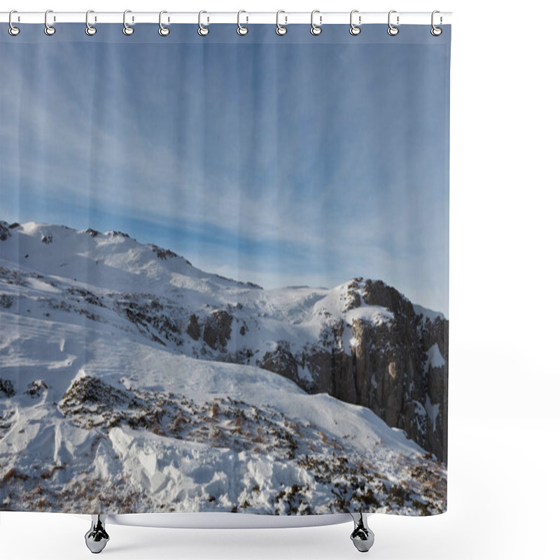 Personality  Scenic View Of Beautiful Snowy Highlands In Crimea  Shower Curtains