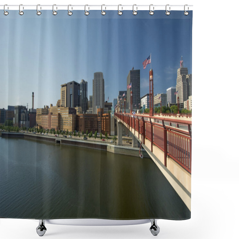 Personality  Saint Paul Skyline Form Wabasha Street Freedom Bridge, Saint Paul, Minnesota Shower Curtains