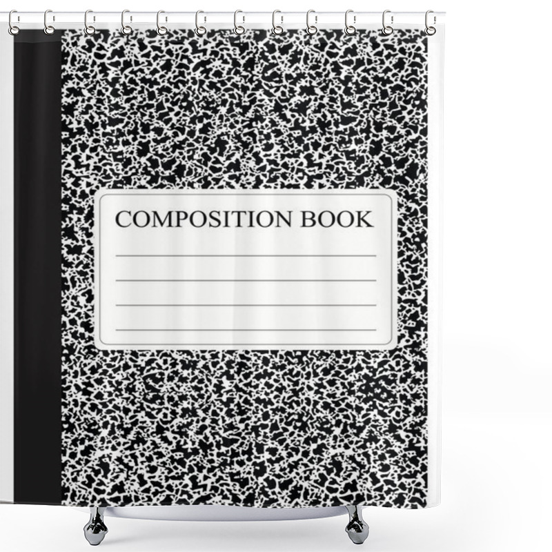 Personality  Black Composition Book Shower Curtains