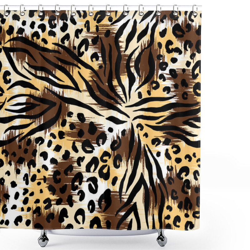 Personality  Abstract Repeating Animal Pattern. Vector Seamless Background. Shower Curtains