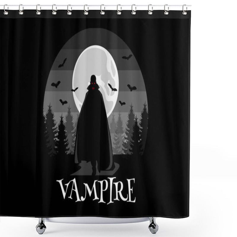 Personality  Vampire Silhouette Landscape Design Shower Curtains