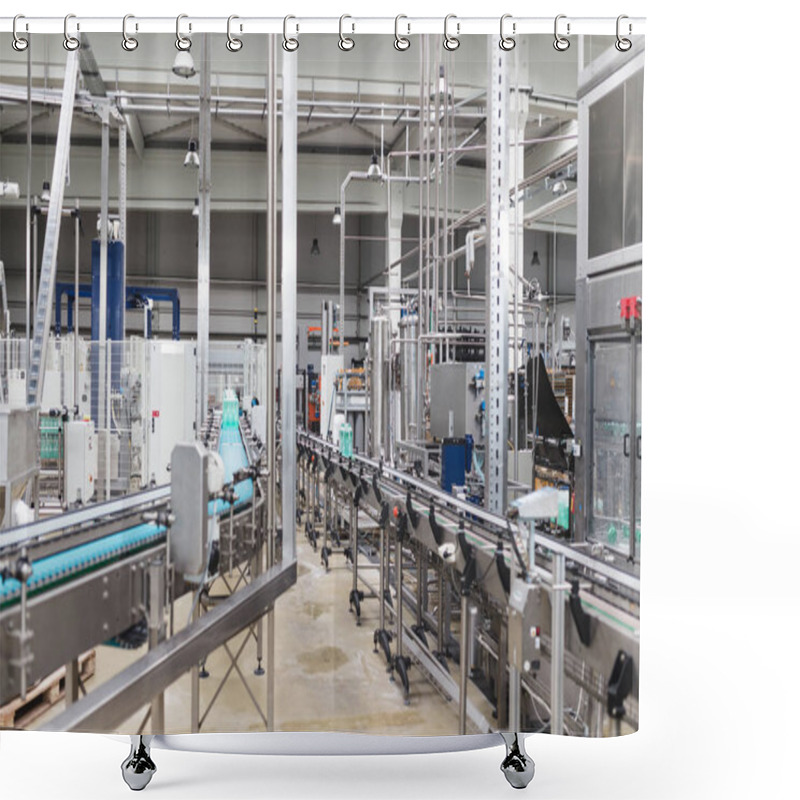 Personality  Bottling Plant - Water Bottling Line For Processing And Bottling Pure Mineral Carbonated Water Into Bottles Shower Curtains