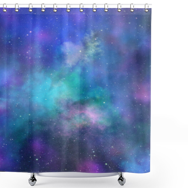 Personality  Star Field In Space And A Nebulae Shower Curtains