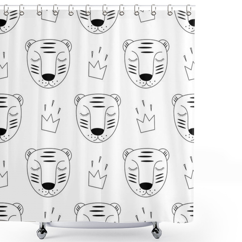 Personality   Tigers Seamless Pattern Shower Curtains