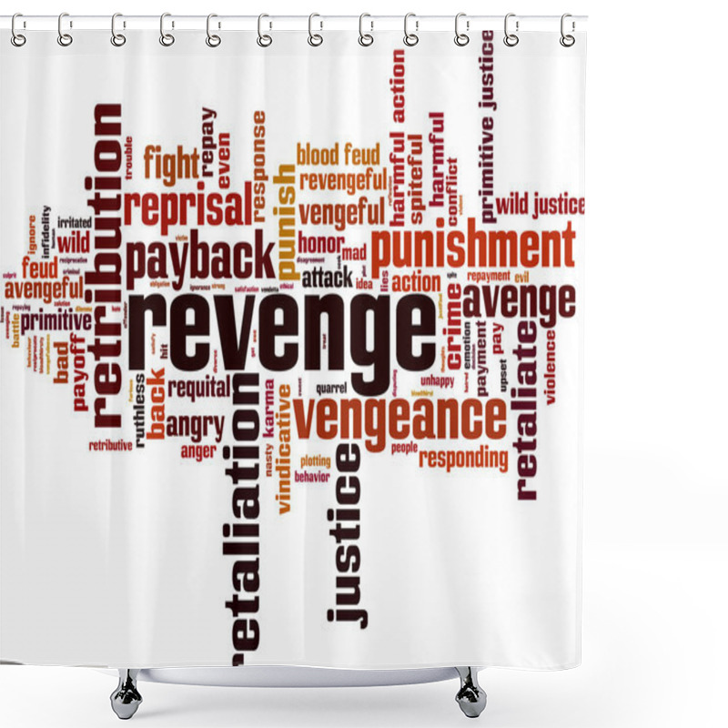 Personality  Revenge Word Cloud Shower Curtains