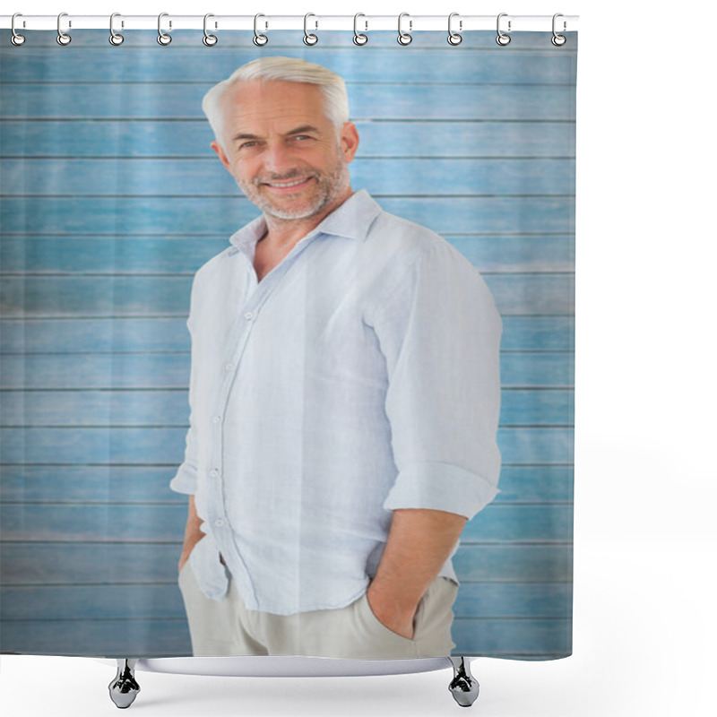 Personality  Man Posing With Hands In Pockets Shower Curtains