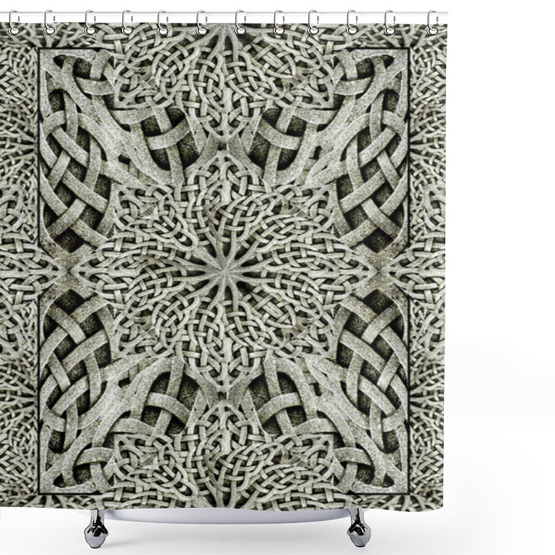 Personality  Ancient Arabesque Ornament Stone Artwork Shower Curtains