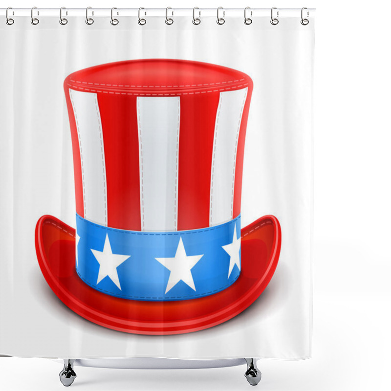 Personality  Usa Top Hat For Independence Day Shower Curtains