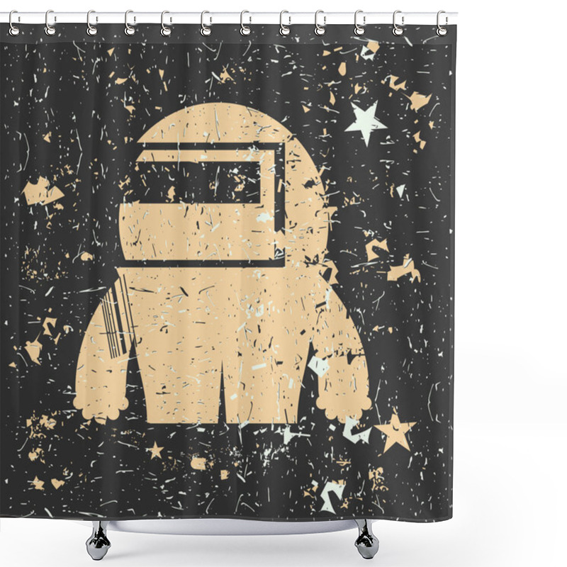 Personality  Funny Monster With Grunge Shapes. Shower Curtains