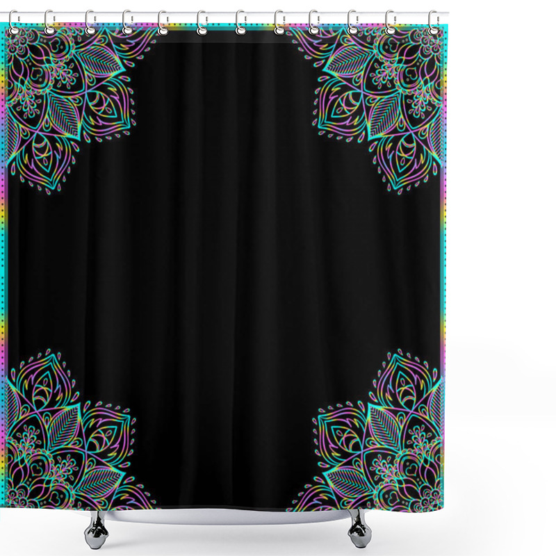 Personality  Vector Ornamental Mandala Inspired Ethnic Art, Patterned Indian  Shower Curtains