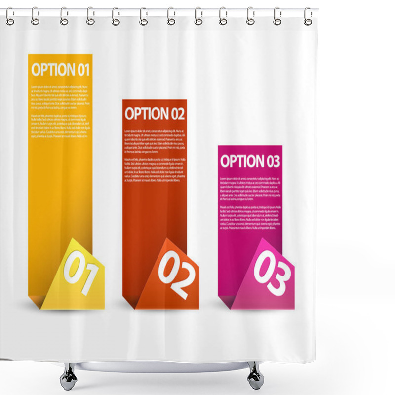 Personality  One Two Three - Vector Paper Options Shower Curtains