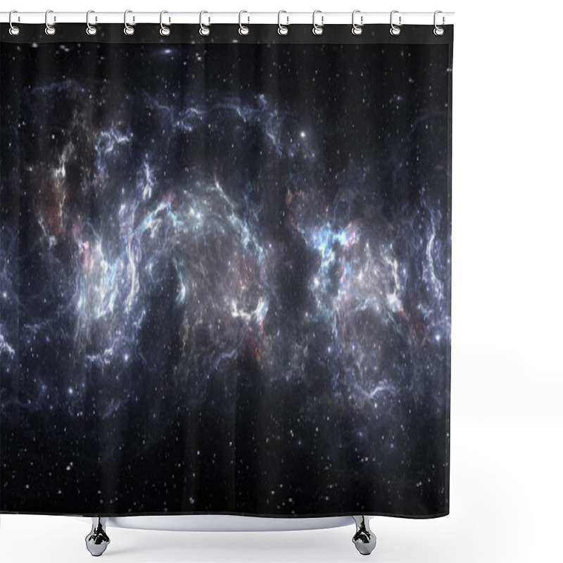 Personality  360 Degree Space Panorama, Equirectangular Projection, Environment Map. HDRI Spherical Panorama. Space Background With Nebula And Stars. 3d Illustration Shower Curtains